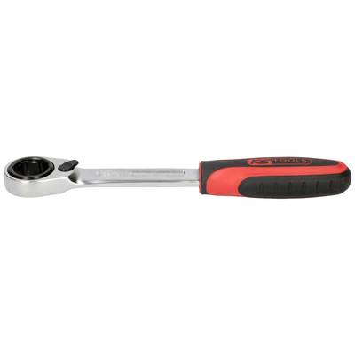 Ratchet with an ergonomic black and red handle, suitable for repairs and assembly work.