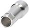 A metallic hexagonal socket attachment, suitable for use with a ratchet to loosen or tighten nuts.