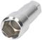 A silver socket spanner, suitable for loosening or tightening screw-like connecting elements.