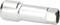 A metallic socket key attachment, suitable for loosening or tightening nuts and bolts, against a white background.