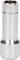 A silver, cylindrical socket extension with a hexagonal end, commonly used for turning screws or nuts.