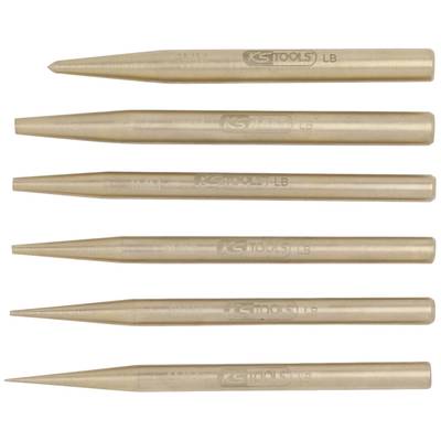 Six conical punches in various sizes, arranged in two vertical rows.