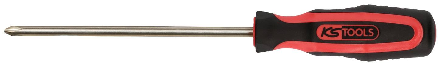 A screwdriver with a black and red handle, labelled 'KS Tools'.