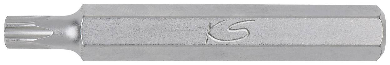 A silver Torx bit with a hexagonal shaft and engraved 'KS' marking. Suitable for screws with star-shaped profile.
