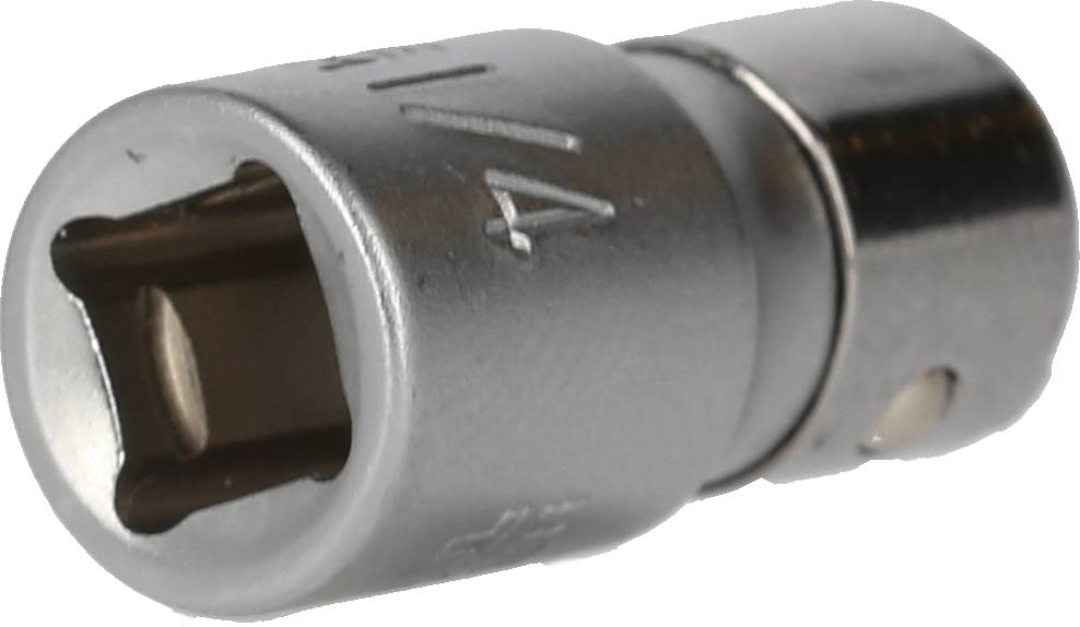 A silver socket extension with an engraving of '7/16', a tool component, likely used for mechanical repairs.