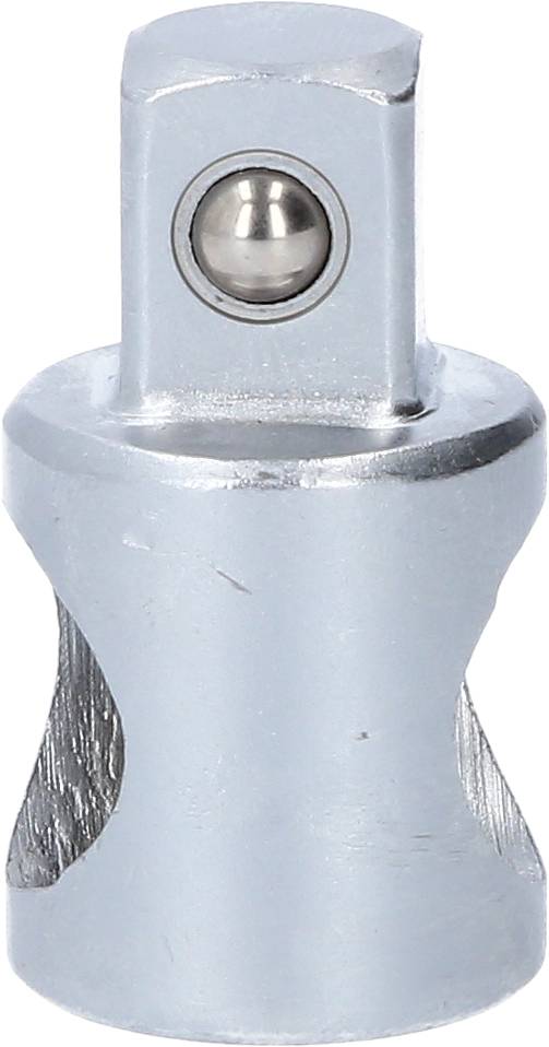 Metal socket extension with a knurled handle and ball-retaining mechanism, typical of automotive tools.