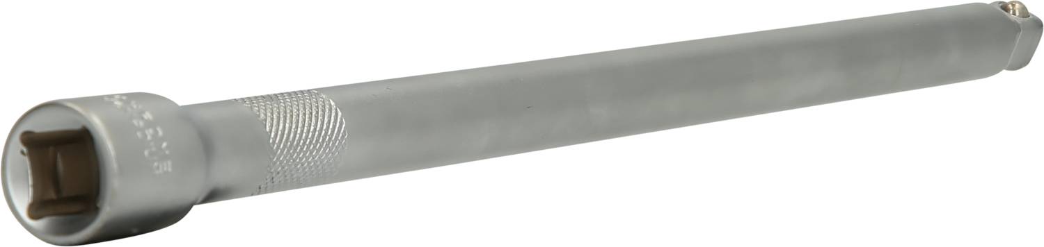 Metal torque wrench with cylindrical shape, knurled handle for improved grip. Use: Tightening screws to a specific torque.