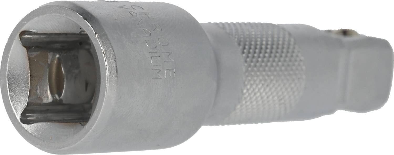 Metal screwdriver bit with a cylindrical shape and knurled handle, designed for precise work during assembly or repair tasks.