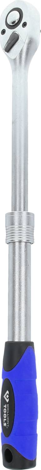 'Torque wrench with blue-black handle and silver metal shaft, suitable for precise tightening of screw connections.'