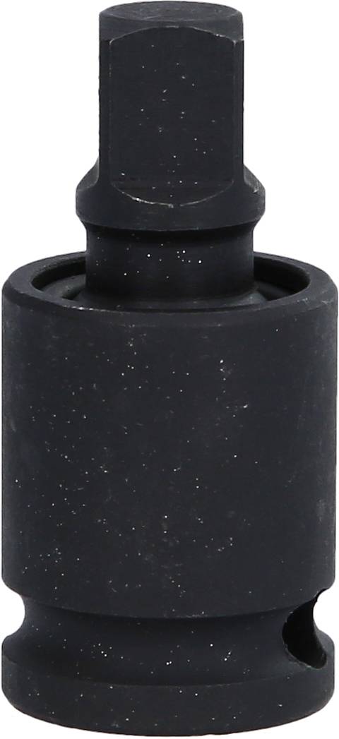 Black-coated socket adaptor with a square drive and hexagonal end, suitable for screw-related tasks.