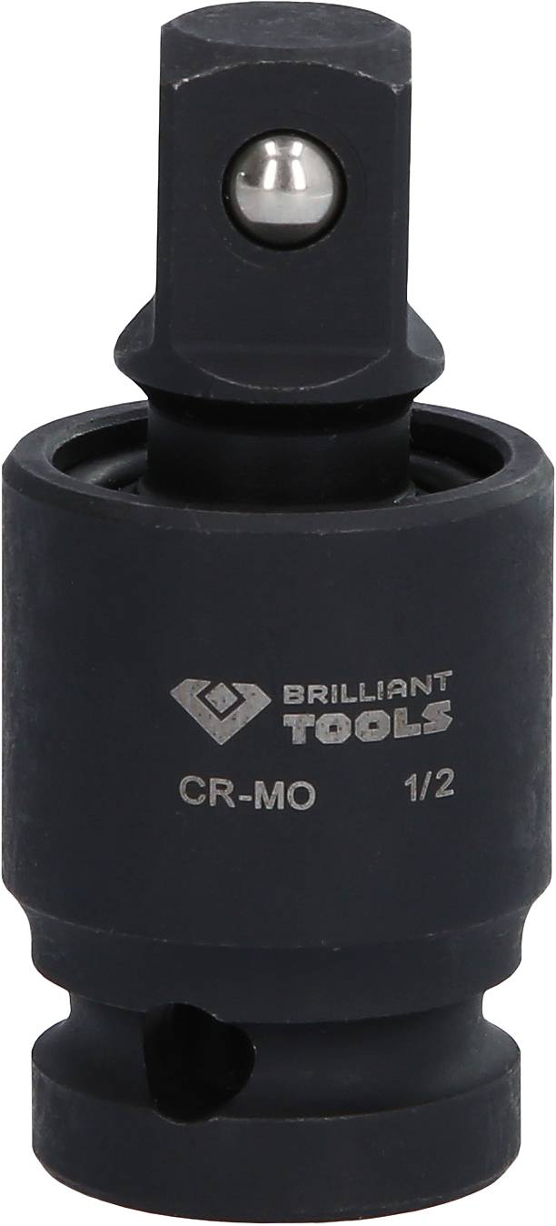 A black tool component with the inscription 'BRILLIANT TOOLS CR-MO 1/2', likely an adaptor or socket connection.