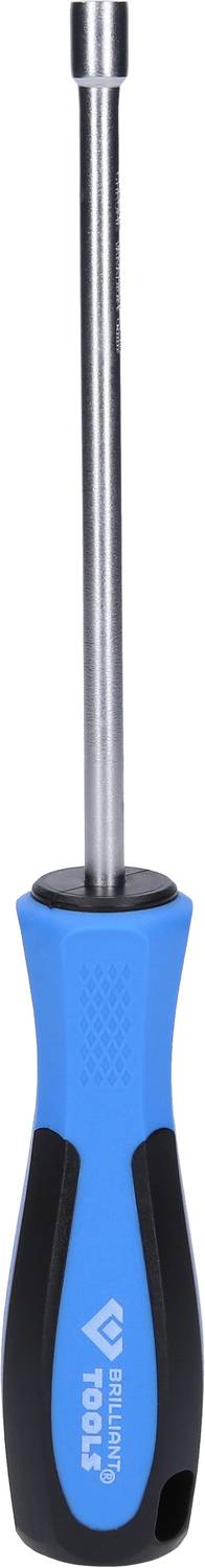 A screwdriver with a blue and black ergonomic handle and a metallic shaft.