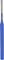 Long, cylindrical blue bottle with a silver lid. No labels or visible markings.
