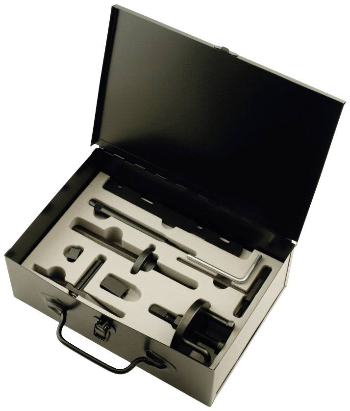 An opened toolbox with various tools such as spanners, screwdrivers and other hand tools.