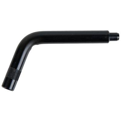 Black angled Allen key with knurled handle, used for tightening or loosening screws in hard-to-reach areas.