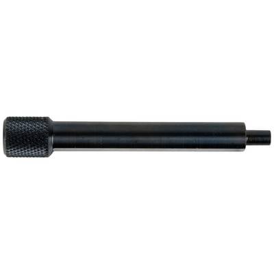 Cylindrical metal part with a knurled handle, possibly a tool attachment or handle, isolated on a white background.