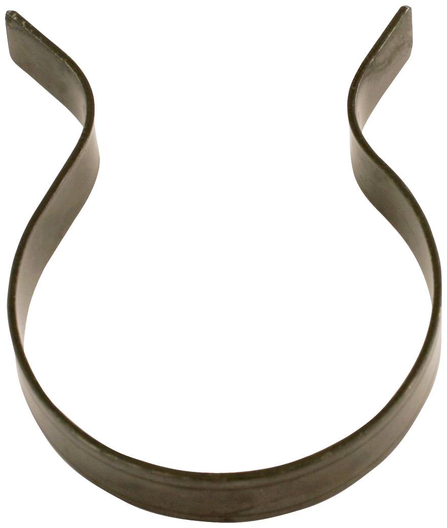U-shaped metal clip used for fastening or securing objects.