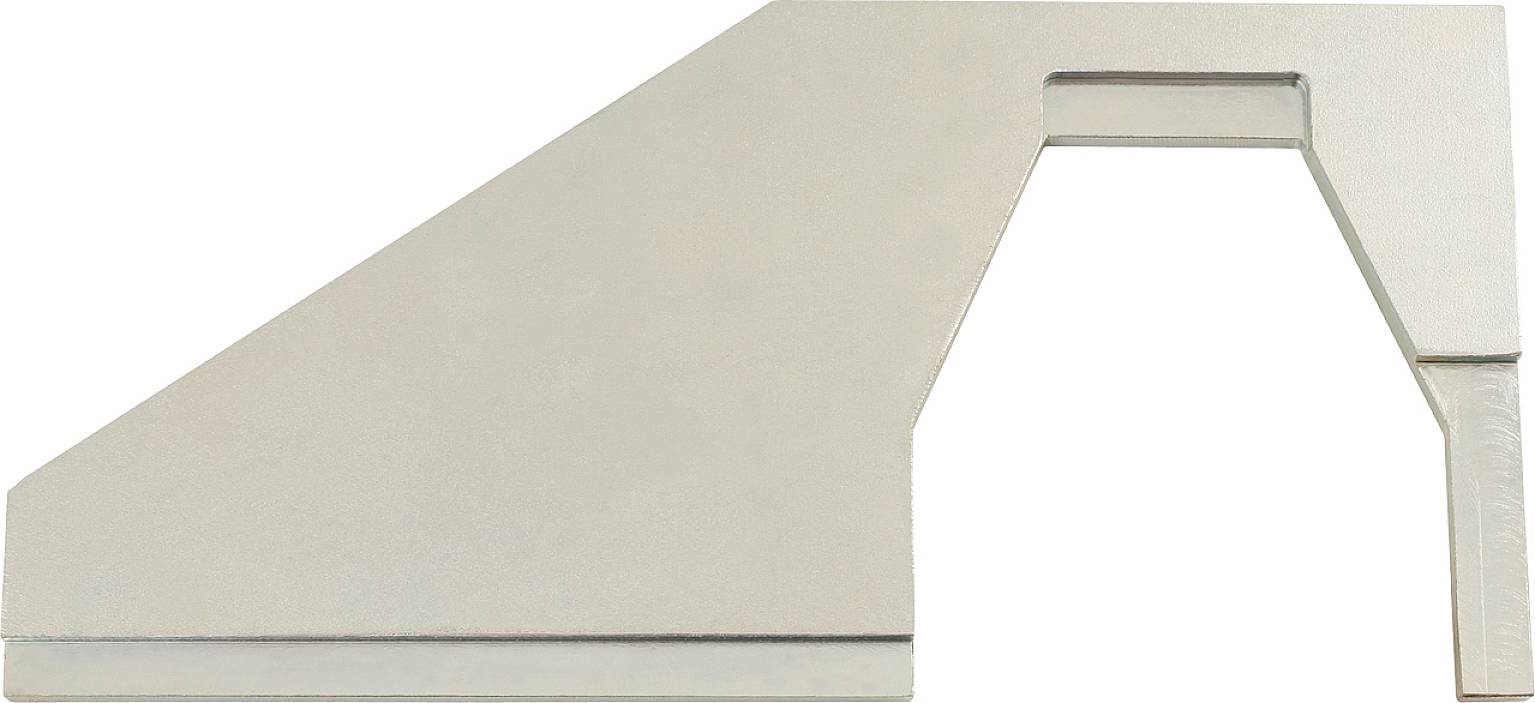 A precision metal angle square, typically used for accurate angle measurements and mechanical engineering work.