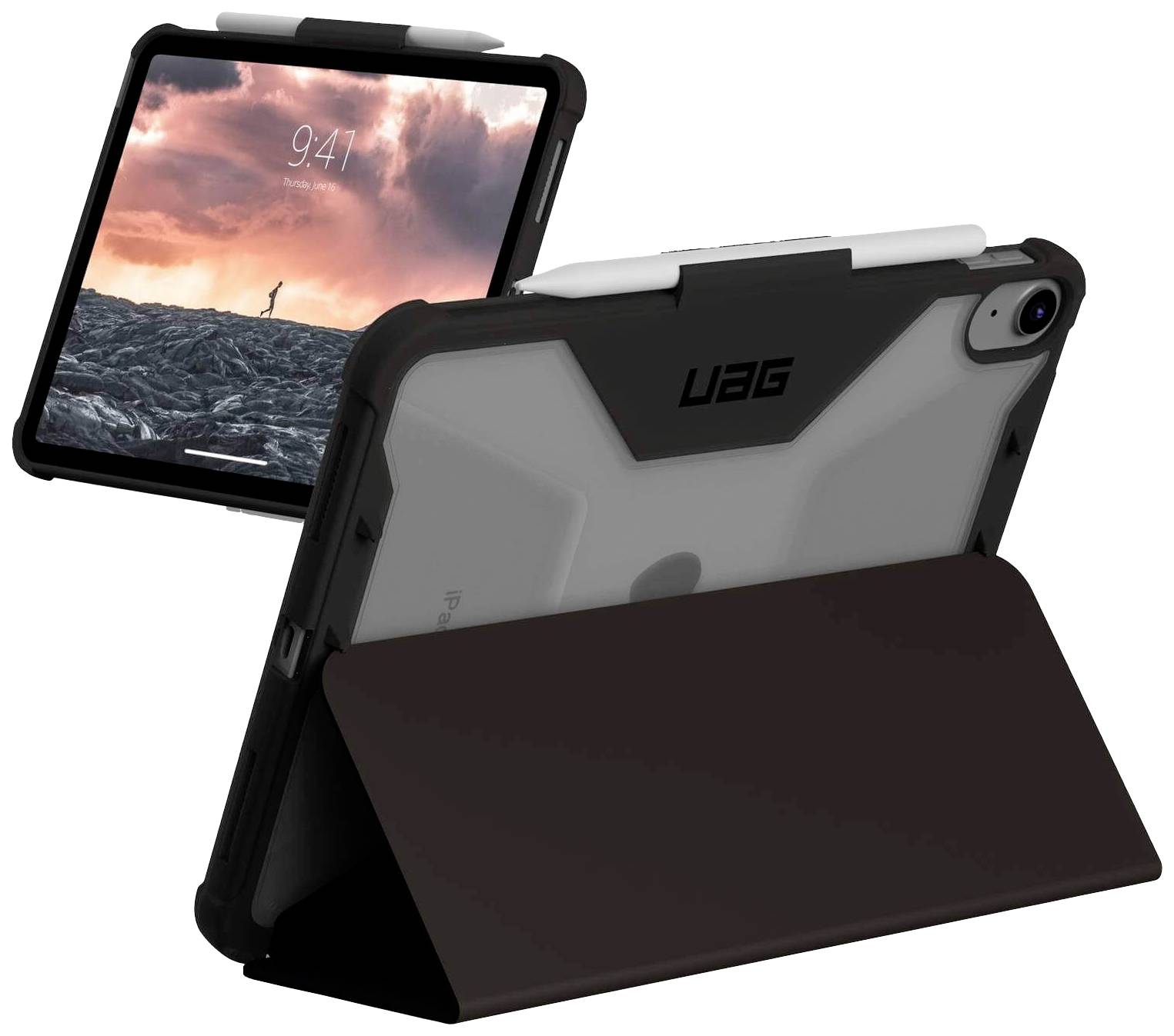 Urban Armor Gear Plyo Tablet PC cover Apple iPad 10.9 (Gen.10, 2022) 27,7 cm (10,9) Bookcover Black, Ice (dark)