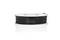 A reel of black 3D printer filament, lying on a white background. The filament is neatly wound.