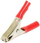 Compact-insulated battery crocodile clip, solid copper, red