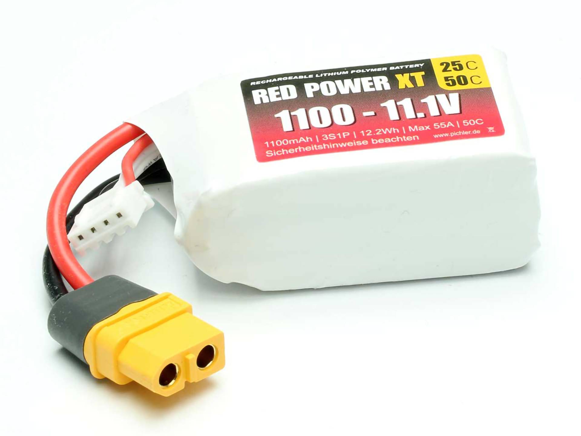 Red Power Scale model battery pack (LiPo) 11.1 V 1100 mAh Softcase XT60