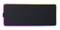 A rectangular, black mouse mat with illuminating, colourful LED lights around the edges.