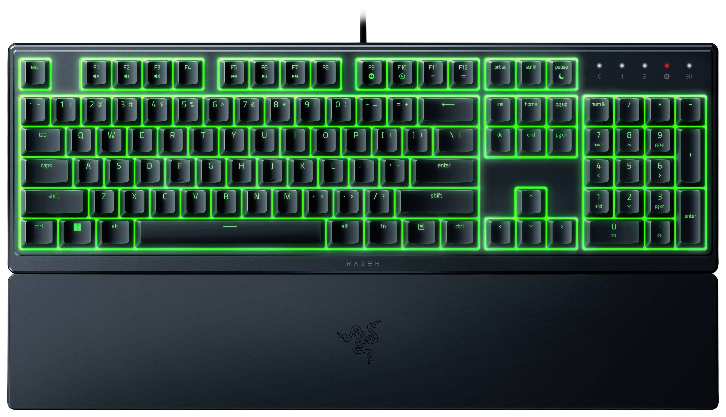 RAZER Ornata V3 X Corded Gaming keyboard German, QWERTZ Black Backlit, Gel wrist support mat, Fully adjustable