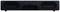 Black soundbar with two speakers, front view. Suitable for audio output from televisions or computers.