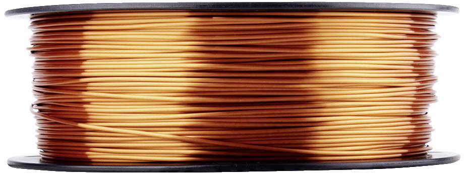 Copper coil with wound copper wire, photographed from the side, showing the wire's shiny surface.