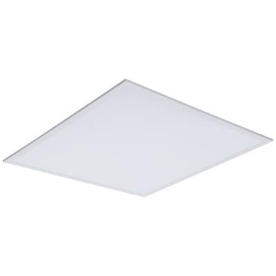 A rectangular LED panel with a white frame, suitable for ceiling mounting, provides uniform illumination.