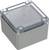 Rectangular grey enclosure with a clear, removable lid. Suitable for securely storing electrical components.