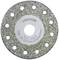 Diamond cutting disc by Proxxon with holes around the edge. Inscription 'max. 20,000/min Diamond-coated'. Suitable for cutting hard materials.