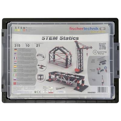 'STEM Statics' Model Set, contains 315 pieces for building 10 models and conducting 21 experiments. Includes Bridge, Crane.