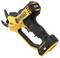 Cordless drill with ergonomic handle, yellow and black design, 'DeWalt' logo visible. Ideal for garden work. Compatible with 18V and 20V batteries.