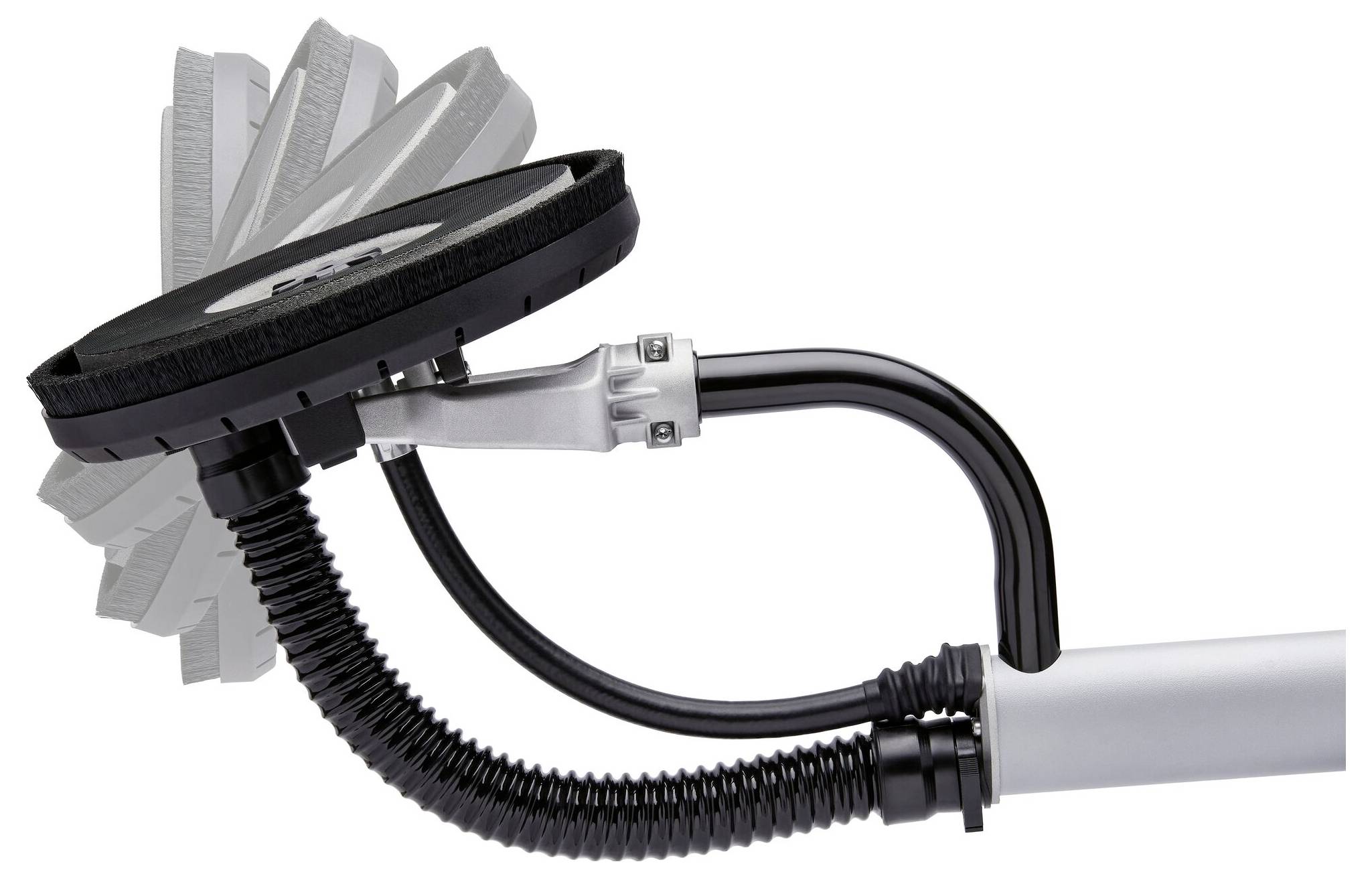 Vacuum cleaner attachment with a flexible, pivoting head, designed for effectively removing dust in hard-to-reach areas.