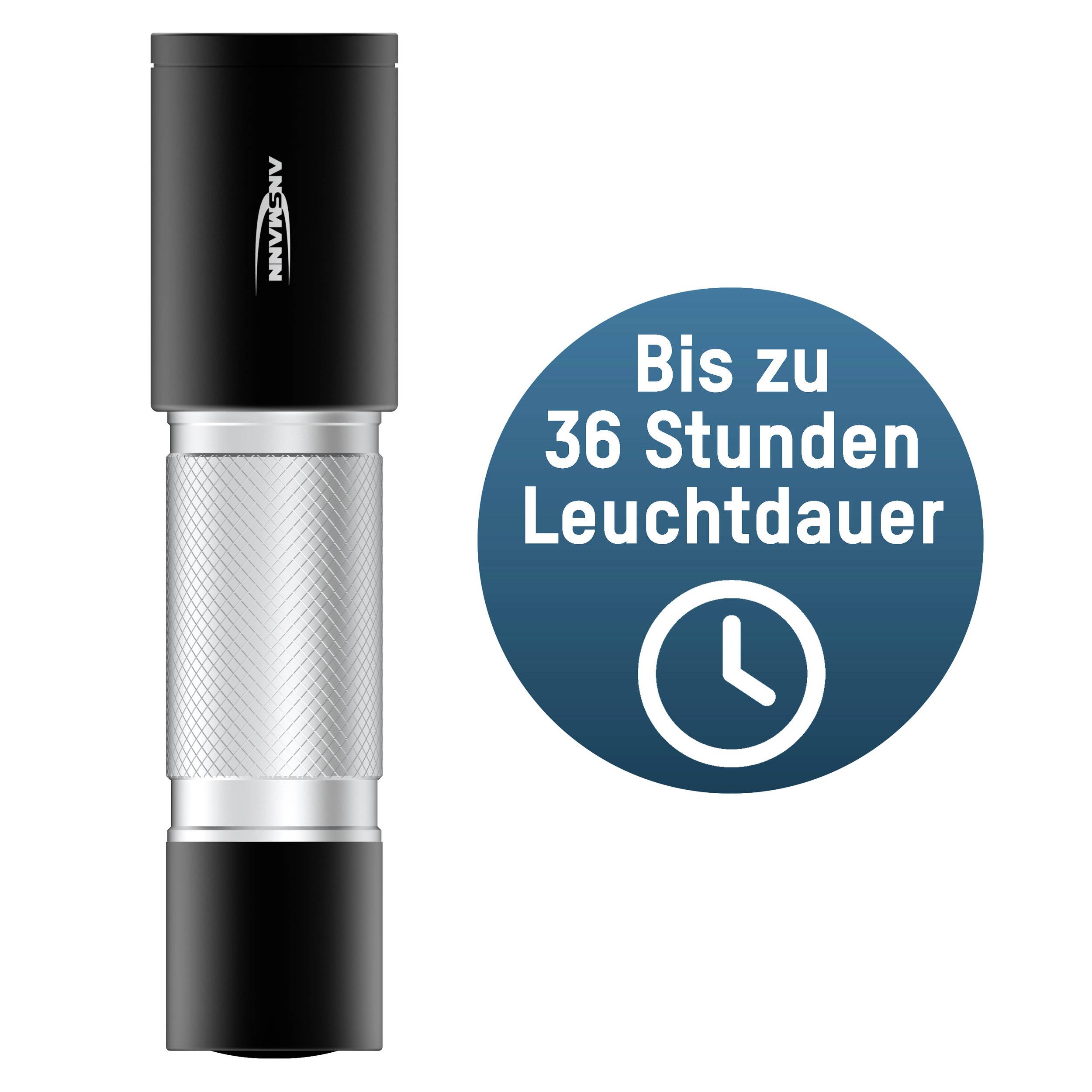 A torch beside text: 'Up to 36 hours of battery life'.