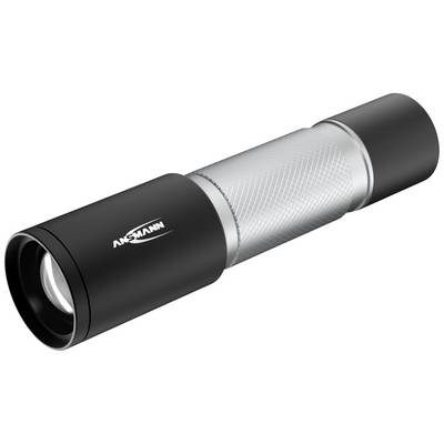 A black torch with a silver handle and Ansmann logo. It appears robust and compact, perfect for everyday use.
