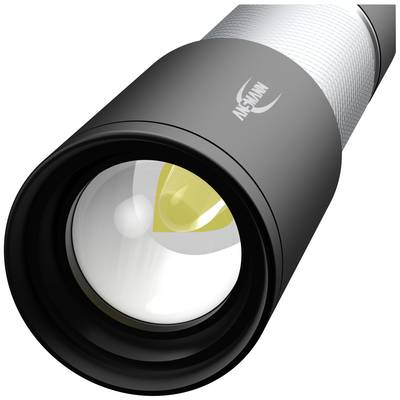 Front view through binoculars with distinctive black housing and clear lens.