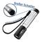Torch with large switch and wrist strap. Text: 'Large Switch', 'Includes Wrist Strap'. Silver metal casing.