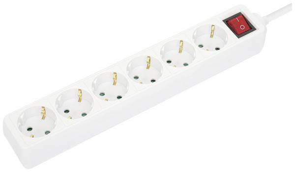Manhattan 168335 Power strip (+ switch) White PG connector 1 pc(s)