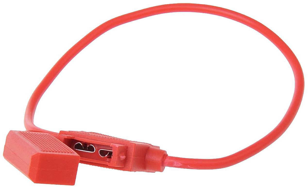 Red extension lead with female and male quick-connect terminals, typical for electrical equipment applications.