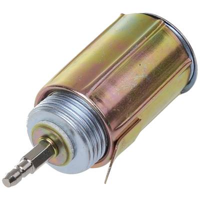 Cylindrical metal component with a screw-shaped front section and a small connecting pin, potentially part of a machine mechanism.