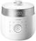 An electric rice cooker with a digital display, showing the time as 12:00. 'Cuckoo' brand name at the front, with multiple cooking programmes.
