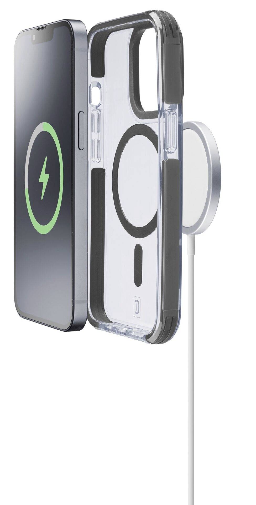 Cellularline Strong Guard Mag Case Back cover Apple iPhone 14 Transparent, Black MagSafe compatibility TETRACMAGIPH14T-2