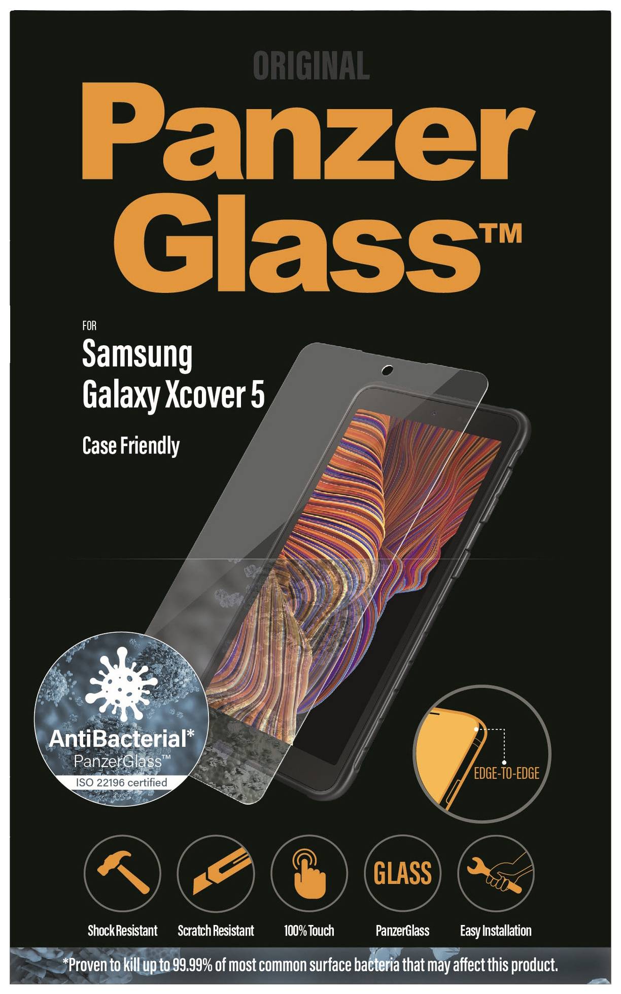 PanzerGlass 7267 Glass screen protector Samsung Galaxy XCover 5 1 pc(s) Anti-fingerprint, antibacterical 7267