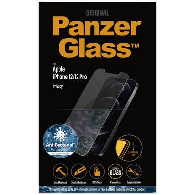 PanzerGlass Screen Protector for Apple iPhone 12/12 Pro with Antibacterial Function, Shock and Scratch Resistant, Easy Installation.