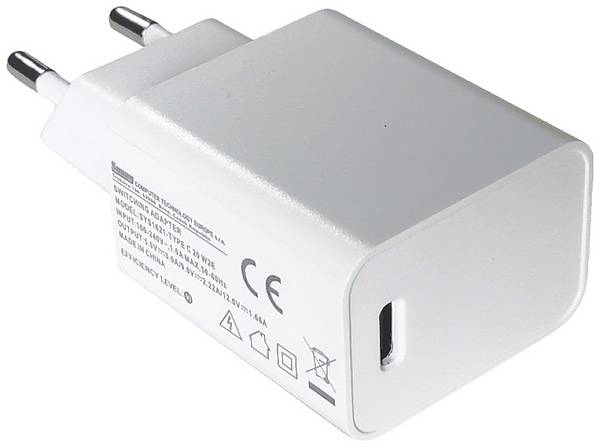 Dehner Elektronik SYS 1621-20 W2E Mains PSU (fixed voltage) 5 V DC, 9 V DC, 12 V DC 3 A 20 W USB Power Delivery (USB-PD), Regulated