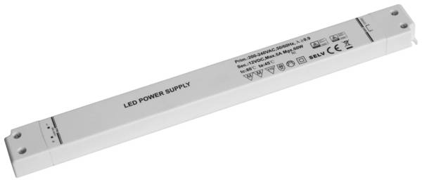 Dehner Elektronik SSL 60-12VF LED transformer, LED driver Constant voltage 60 W 5 A 12 V DC Approved for use on furniture, Surge protection, Overvoltage 1 pc(s)