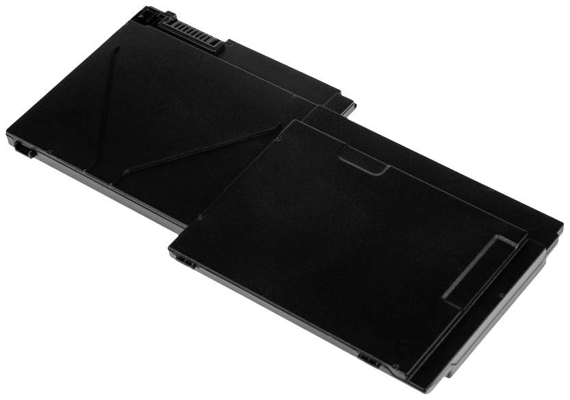 A black, rectangular laptop battery.